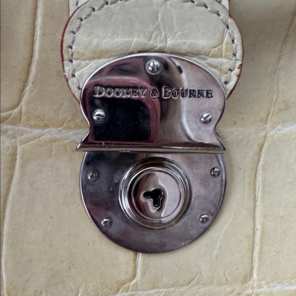 Dooney & Bourke Yellow Crocodile-Embossed Satchel - Picture 3 of 4